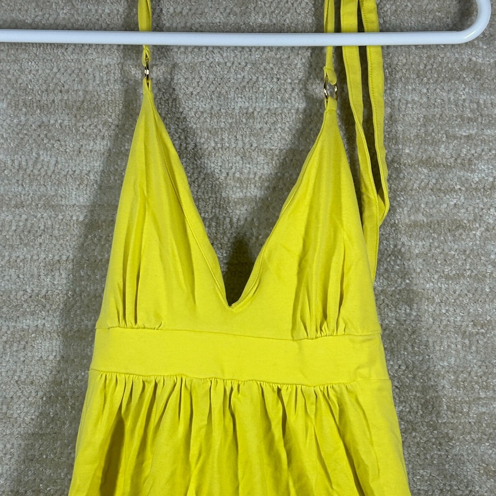 Moda International Womens Y2K Boho Halter V-Neck Mini Dress Yellow M 197923RF
